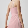Airbrush gestroomlijnde jurk - Vintage roze/wit