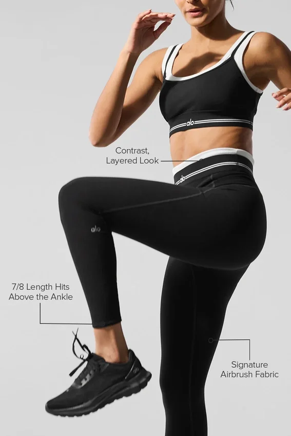 Airbrush High-Waist 7/8 Better Together-Legging – Zwart/Wit