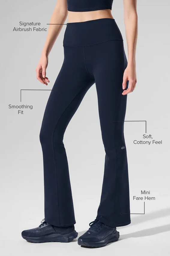 Airbrush High-Waist 7/8-bootscut-legging - Navy