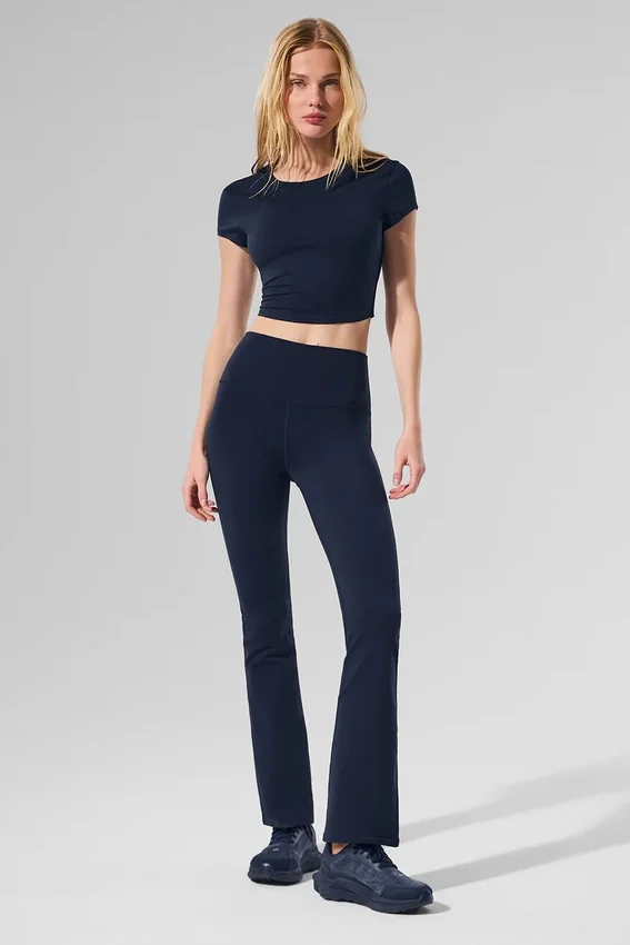Airbrush High-Waist 7/8-bootscut-legging - Navy