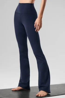 Airbrush High-Waist Bootcut Leggings - Navy
