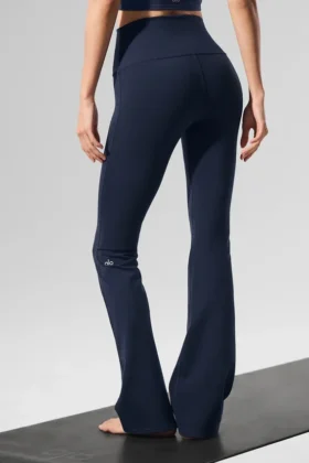 Airbrush High-Waist Bootcut Leggings – Navy
