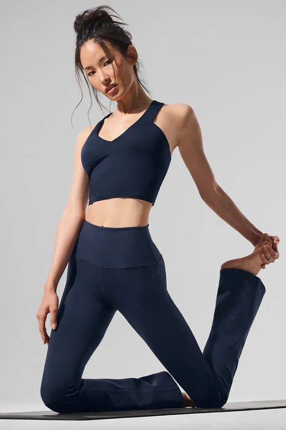 Airbrush High-Waist Bootcut Leggings - Navy