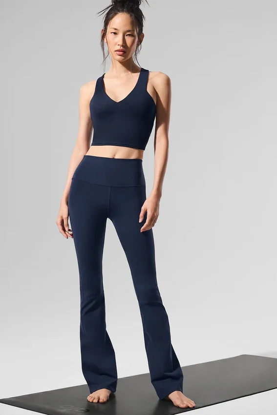 Airbrush High-Waist Bootcut Leggings - Navy