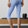 Airbrush High-Waist Race Pace Capri - Licht Provence-blauw/Wit