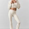 Airbrush Legging met hoge taille en bootcut-pasvorm - ivoor