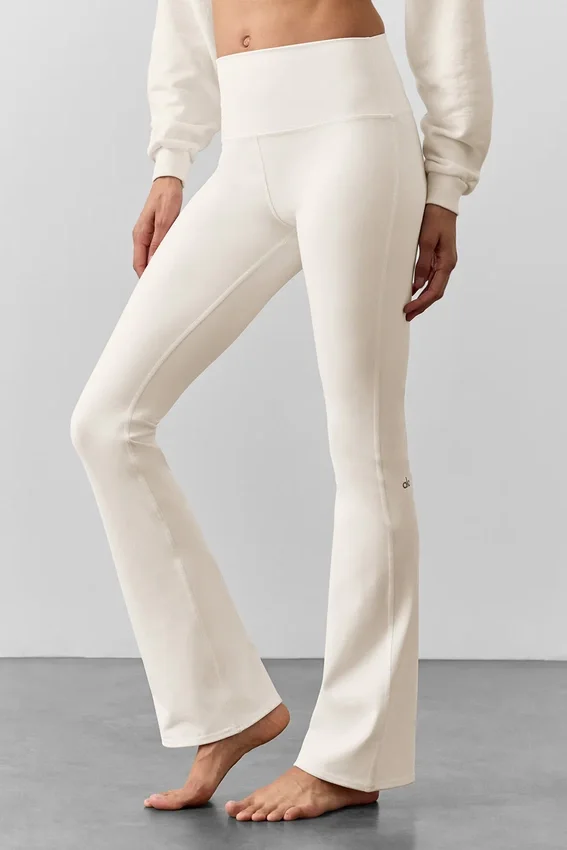 Airbrush Legging met hoge taille en bootcut-pasvorm - ivoor