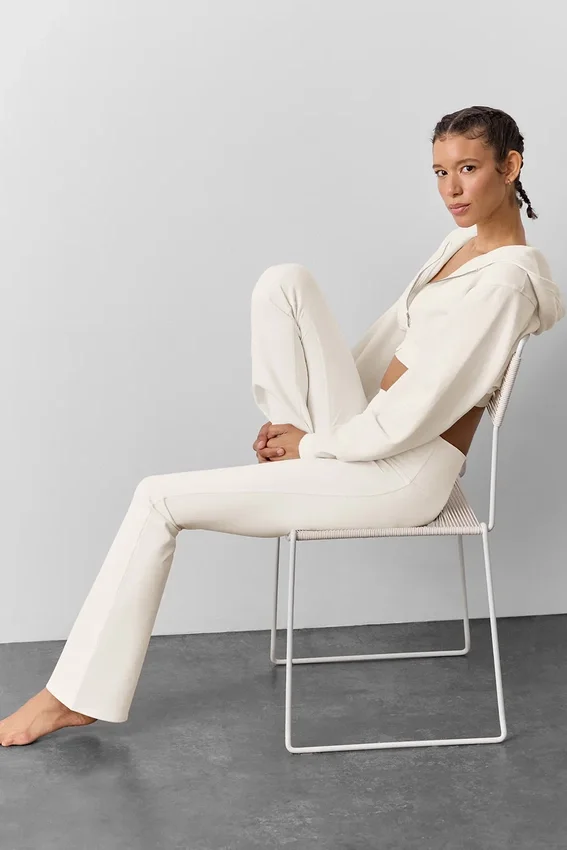 Airbrush Legging met hoge taille en bootcut-pasvorm - ivoor