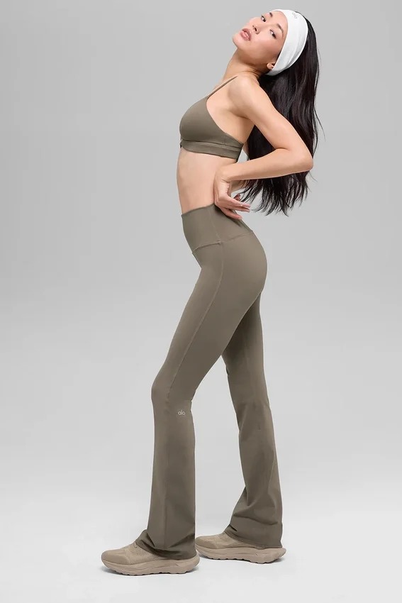 Airbrush Legging met hoge taille en bootcut-pasvorm - Licht cacao