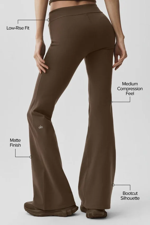 Airbrush Legging met lage taille en bootcut-pasvorm - Espresso