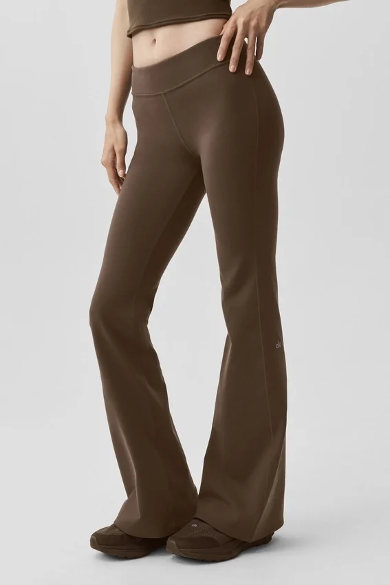 Airbrush Legging met lage taille en bootcut-pasvorm - Espresso