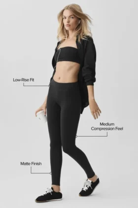 Airbrush Legging met lage taille – Zwart