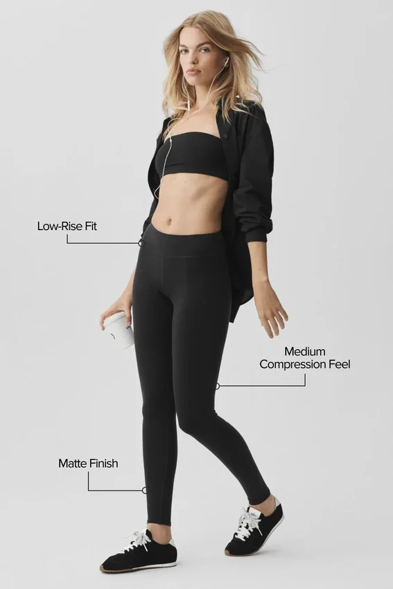 Airbrush Legging met lage taille - Zwart