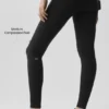 Airbrush-legging met middelhoge taille - Zwart