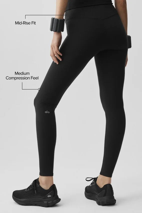 Airbrush-legging met middelhoge taille - Zwart