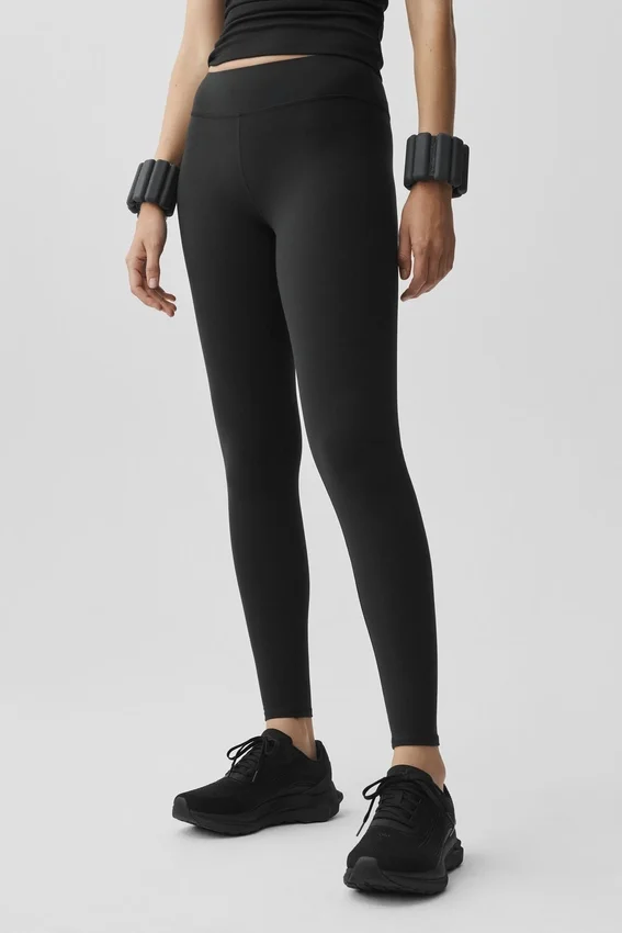 Airbrush-legging met middelhoge taille - Zwart
