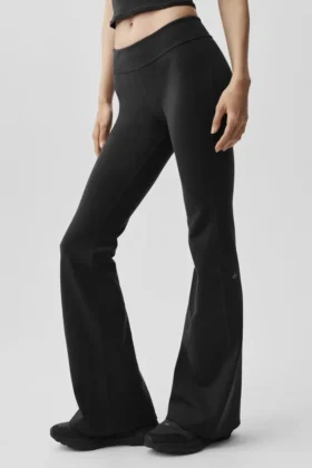 Airbrush Low-Rise Bootcut-Legging - Zwart