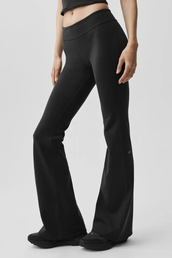 Airbrush Low-Rise Bootcut-Legging - Zwart