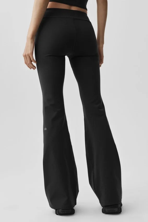 Airbrush Low-Rise Bootcut-Legging - Zwart