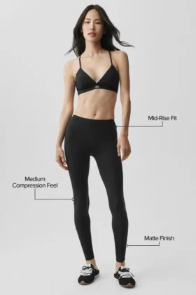 Airbrush Mid-Rise 7/8-legging – Zwart