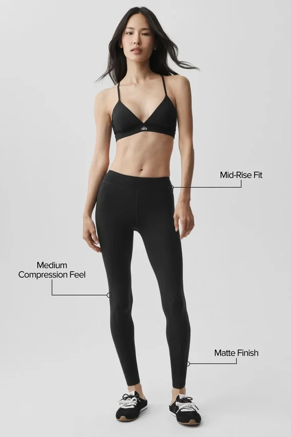 Airbrush Mid-Rise 7/8-legging - Zwart