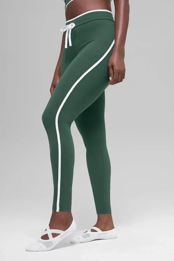 Airbrush Race Pace 7/8-legging met hoge taille – Clover Green/White