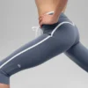 Airbrush Race Pace Capri met High-Waist – Bluestone/Wit