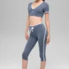 Airbrush Race Pace Capri met High-Waist – Bluestone/Wit