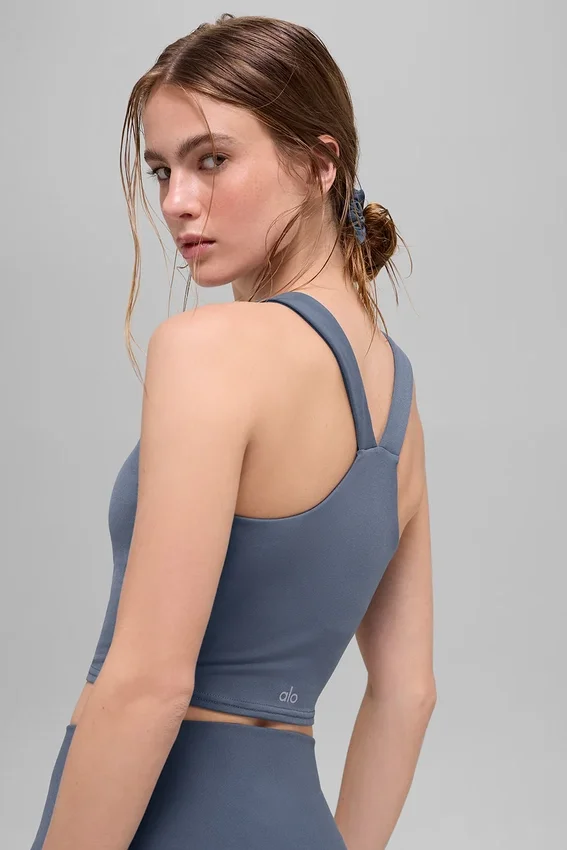 Airbrush Real Bra Tank - Bluestone