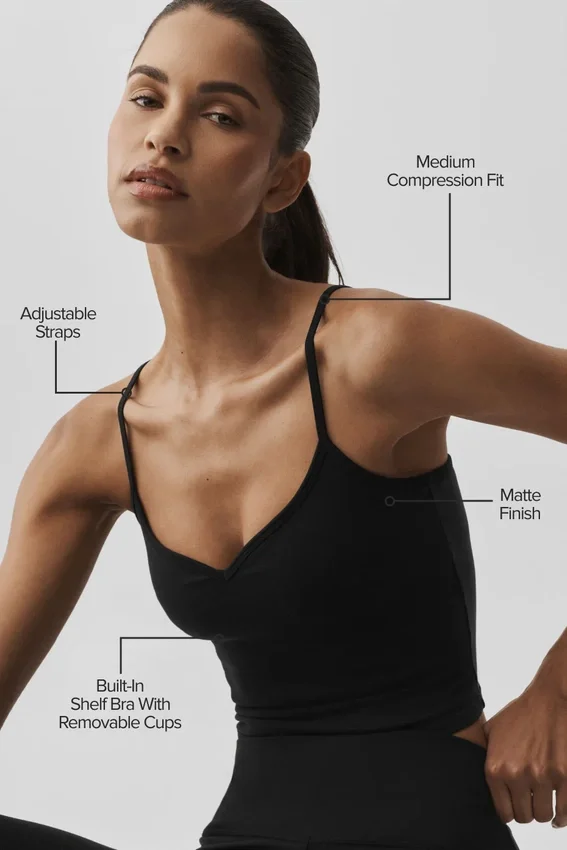 Airbrush Refined Bra Tank - Zwart