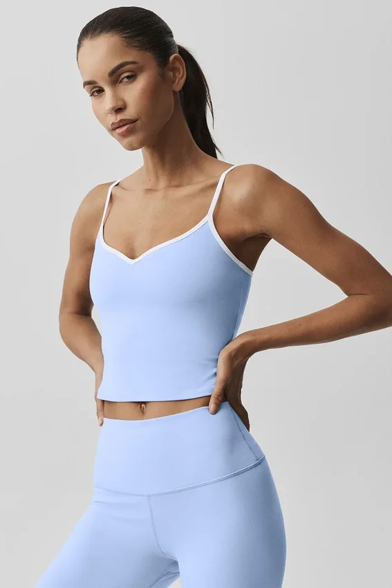Airbrush Refined Bra Top - Licht Provence-blauw/wit