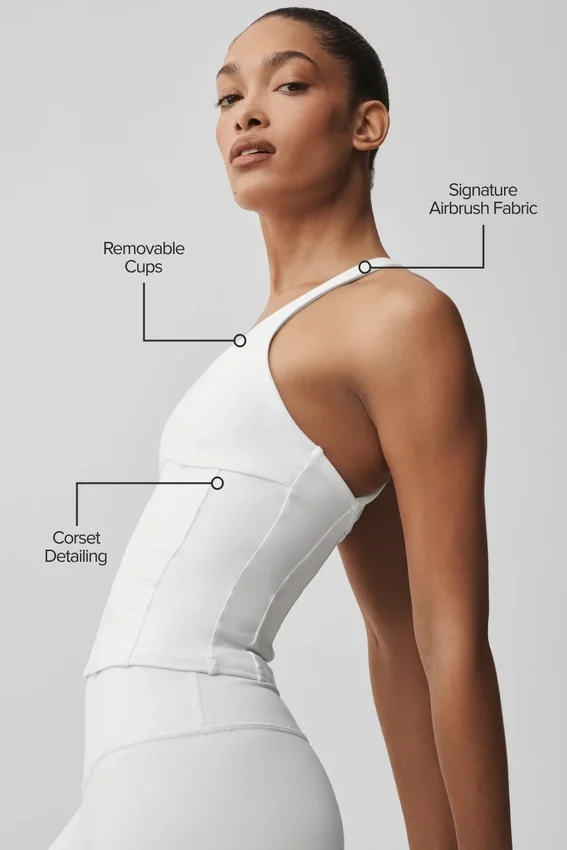 Airbrush Sparks Fly Corset Tank - White