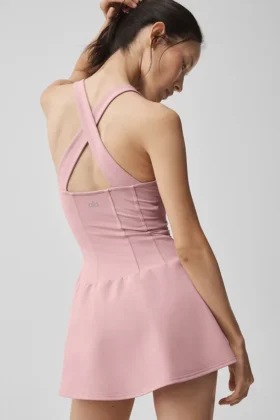 Airbrush Sparks Fly-corset-tennisjurk – Vintage Pink