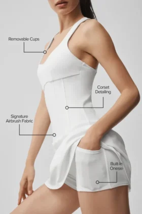 Airbrush Sparks Fly-corset-tennisjurk – Wit