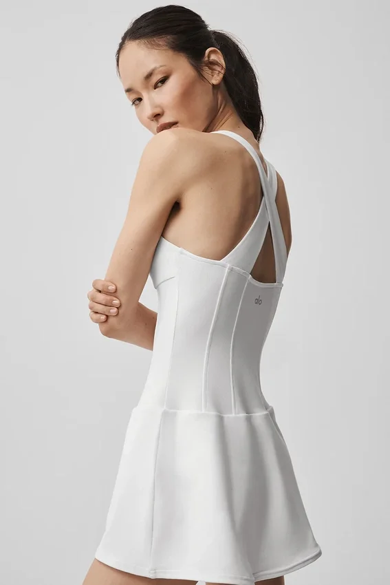 Airbrush Sparks Fly-corset-tennisjurk – Wit