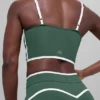 Airbrush Streamlined Bra Tank - Clover Green/White