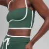 Airbrush Streamlined Bra Tank - Clover Green/White