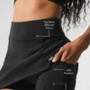 Airbrush-tennisrok met hoge taille ‘Good Form’ – Zwart