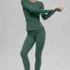 Airbrush Winter Warm High-Waist Nocturne-Legging – Clover Green
