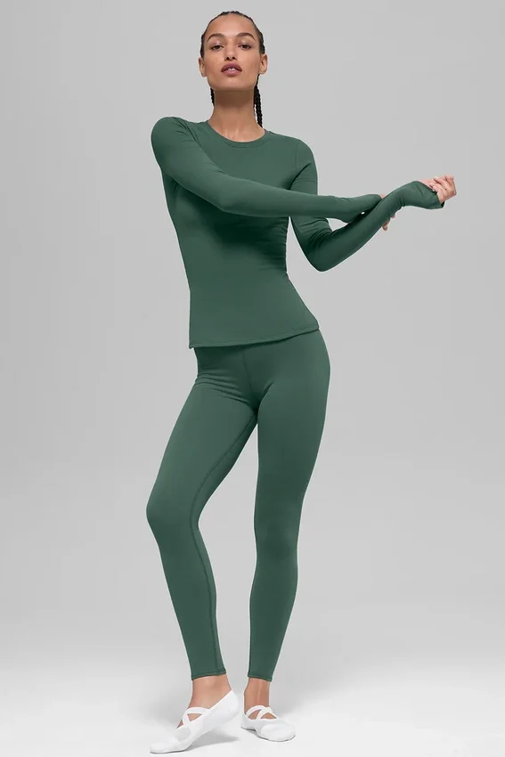 Airbrush Winter Warm High-Waist Nocturne-Legging – Clover Green