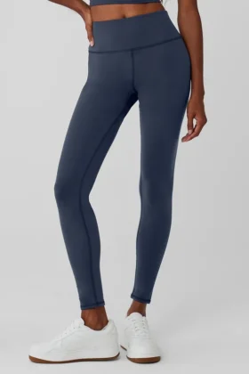Airbrush Winter Warm High-Waist Nocturne Leggings – Marineblauw
