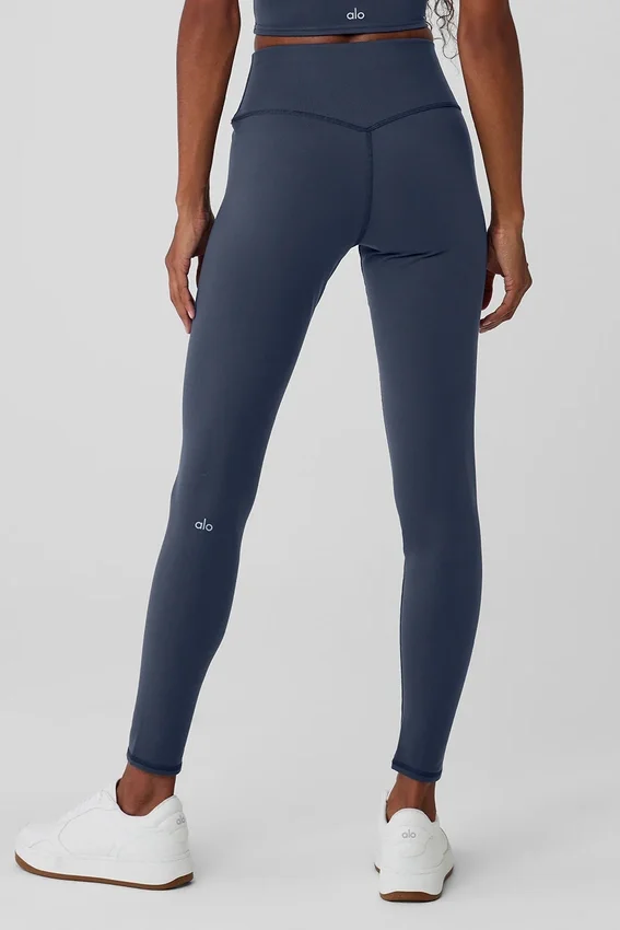 Airbrush Winter Warm High-Waist Nocturne Leggings – Marineblauw