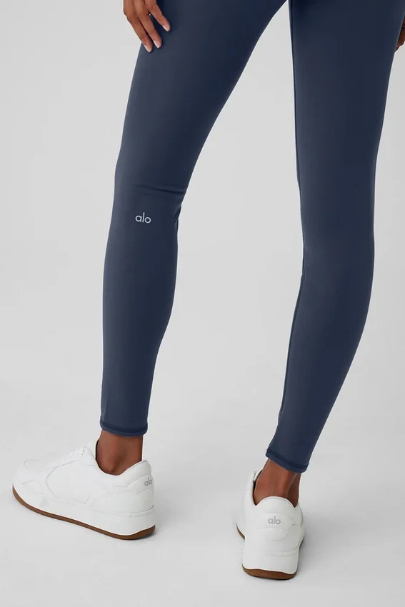 Airbrush Winter Warm High-Waist Nocturne Leggings – Marineblauw