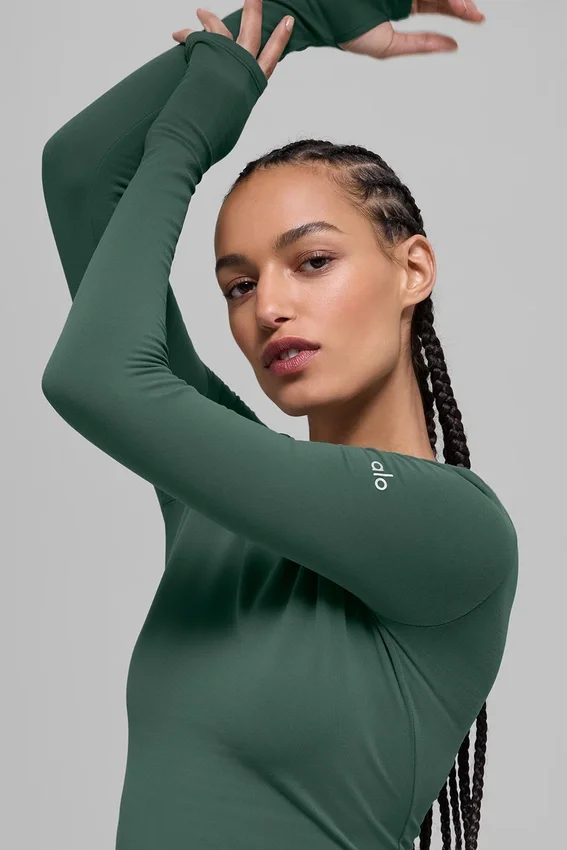 Airbrush Winter Warm Nocturne met lange mouwen - Clover Green