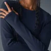 Airbrush Winter Warm Nocturne met lange mouwen - Marineblauw