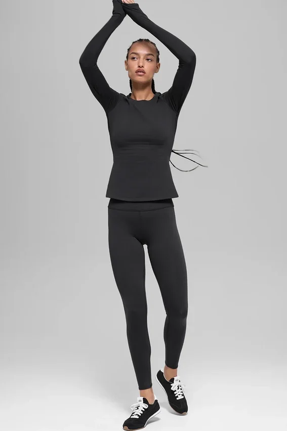 Airbrush Winter Warm High-Waist Nocturne Leggings - Zwart