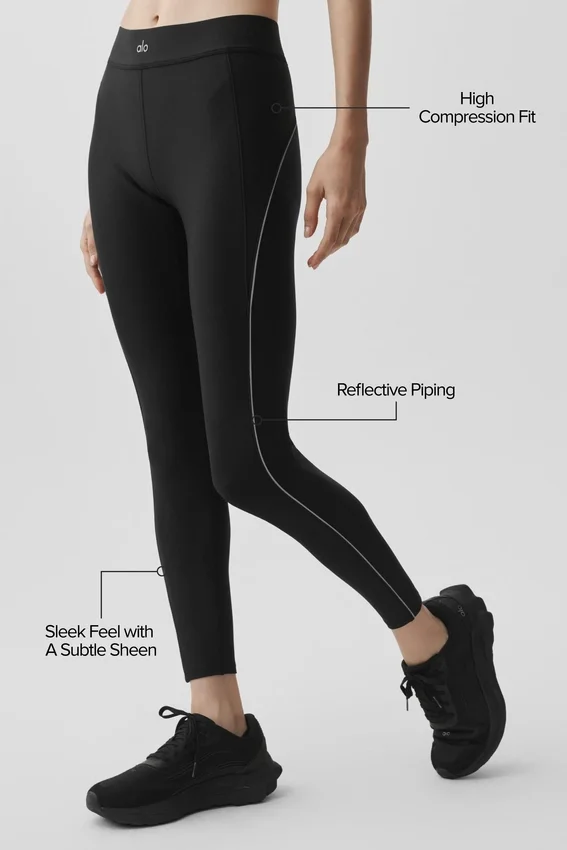Airlift 7/8 Speedwork-legging met hoge taille - Zwart