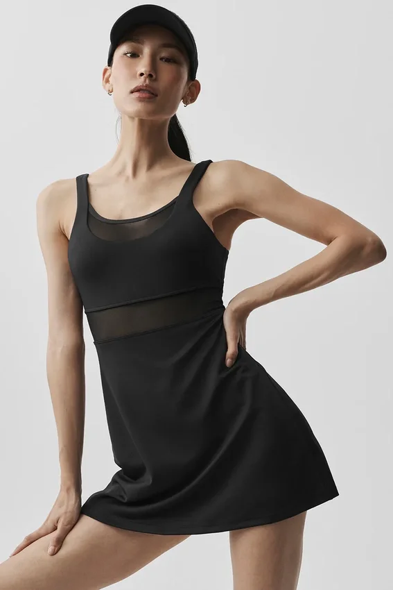 Airlift Double Trouble-tennisjurk - Zwart