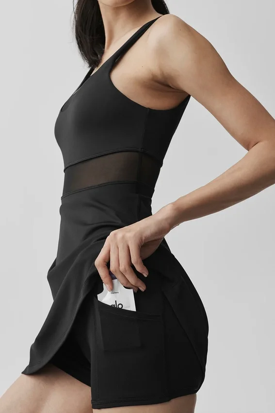 Airlift Double Trouble-tennisjurk - Zwart
