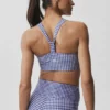 Airlift Gingham Sleek Bra Top – Navy Gingham
